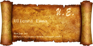 Ulicsni Emma névjegykártya